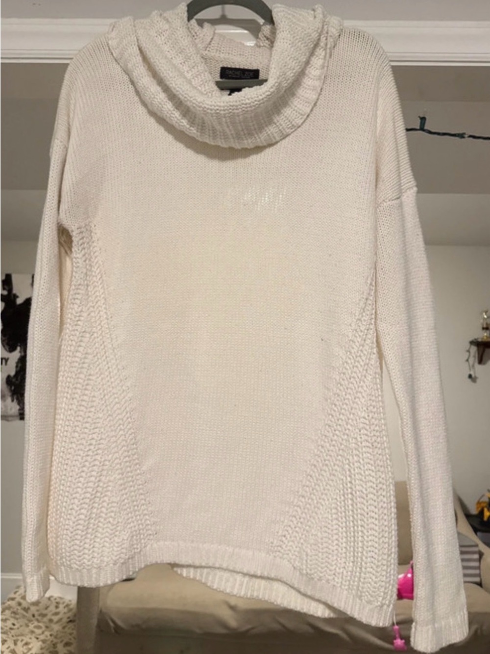 Rachel Zoe Cream Cowl Neck Knit Sweater